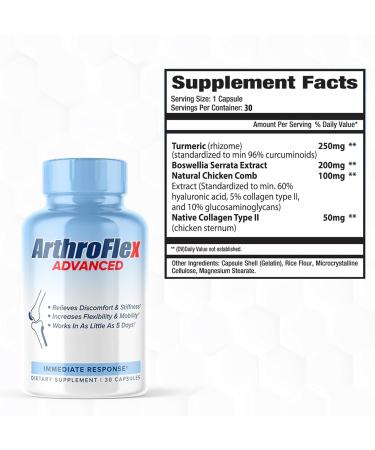 Advanced Joint Support Supplement - Boost Flexibility & Strength | Type II Collagen Turmeric Boswellia - 30 Servings for Joint Health Relief - Buy Online on GoSupps.com