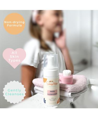 Kids Foaming Face Wash - Gentle Natural Cleanser with Vitamin C & E - Tear-Free Sensitive Skin Care for Girls & Boys - Watermelon 100ml - Buy Online on GoSupps.com