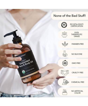 Unscented Face & Body Oil - USDA Organic Carrier Oil 240ml | Natural Skincare Hydrating & Nourishing - Buy Online on GoSupps.com