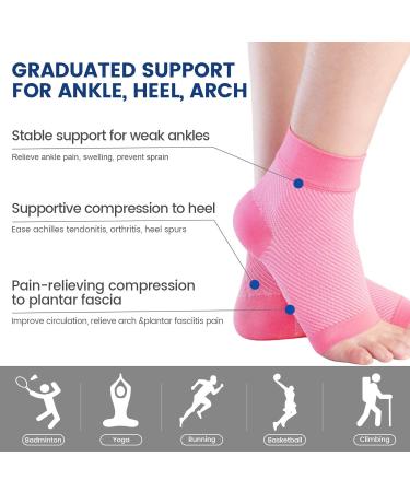 AVIDDA Plantar Fasciitis Support Socks - Compression Foot Sleeves for Pain Relief - Light Pink - Size S - 1 Pair - Buy Online on GoSupps.com