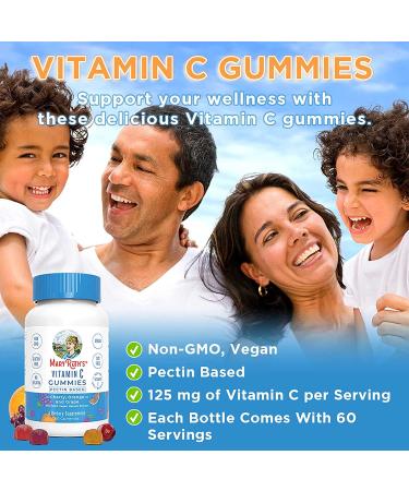 MaryRuths Vegan Vitamin C Gummies - 2 Month Supply | Immune Support for Adults & Kids | Non-GMO Plant-Based Formula with 125mg Vitamin C - Buy Online on GoSupps.com