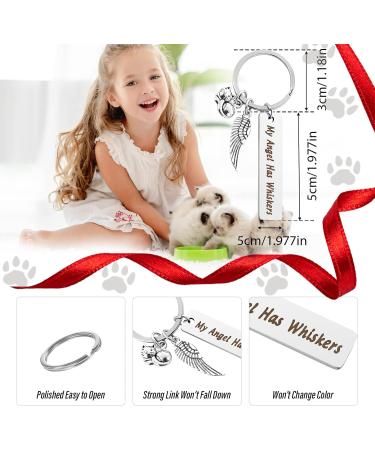 TIESOME Cat Memorial Gift Keychain Loss of Pet Key Chain Pet Loss Sympathy Gifts My Angel Has Whiskers Jewelry Gift Loss of Cat Gift for Cat Pet Lover Women Men - Buy Online on GoSupps.com