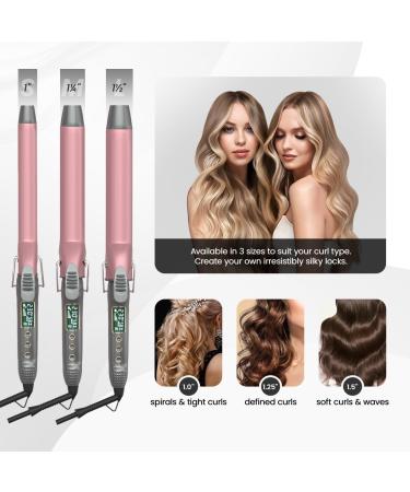 Extra Long Barrel Curling Iron 1.5 Inch - Dual Voltage Travel Hair Curler with LCD Display Protective Glove & Clips - Perfect for Long Hair Waves - Buy Online on GoSupps.com