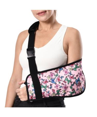 Ledhlth Butterfly Arm Sling for Women Fashionable Colorful Ladies Sling Elegant Youth Sling Adult Brace Support Immobilizer for Shoulder Elbow Shoulder Wrist Injury Right Left (Butterfly, Adults L)
