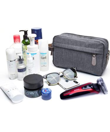 WANDF Small Nylon Dopp Kit Shaving Bag - Lightweight Toiletry Bag for Men and Women (B-Denim Grey) - Buy Online on GoSupps.com