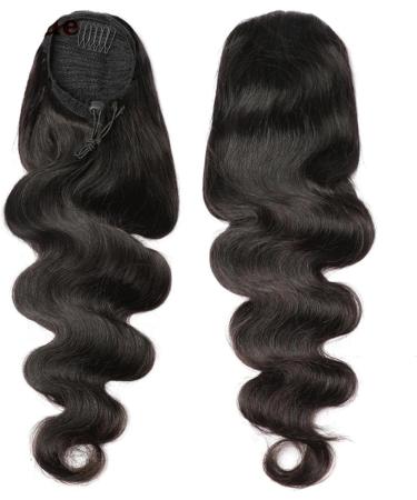 Ponytail Extensions Body Wave Ponytail Hairpieces Brazilian Human Hair Clip in Wave Curly Ponytail Extensions Natural Black Drawstring Ponytail Extension for Women for Women (Size : 16inches) - Buy Online on GoSupps.com