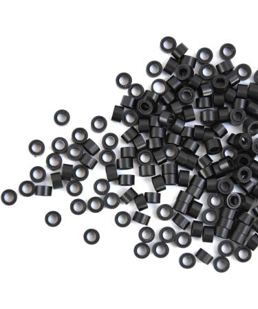200pcs 5.0X3.0X3.0mm Silicone Micro Rings Links Beads for Hair Extensions (Black) 200 pieces Black - Buy Online on GoSupps.com