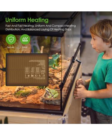 8x12inch Reptile Heat Mat with Digital Thermostat 23W Terrarium Heat Mat with IPX7 Waterproof for Gecko/Bearded Dragon/Snake/Lizard/Hermit Crab/Frog/Spider/Insect Breeding/Plant Box Habistat Heat Mat - Buy Online on GoSupps.com