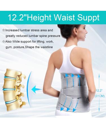 TANDCF Large Back Support Brace - Adjustable Lumbar Support Belt for Men and Women - Back Pain Relief and Spine Alignment - Size L - Buy Online on GoSupps.com