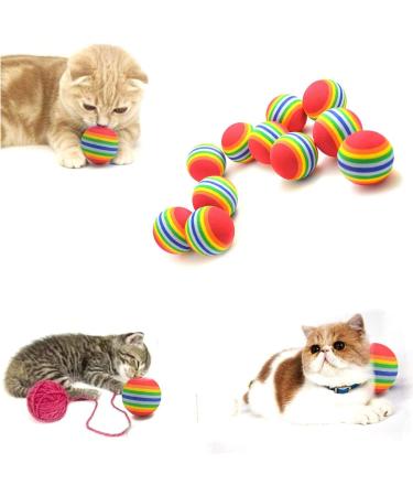 Bepets 12PCS Colorful Rainbow Foam Balls for Cats - Soft Sponge Cat Toy Balls for Indoor Play and Training - Buy Online on GoSupps.com