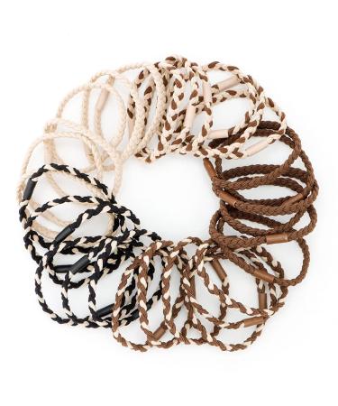 ATODEN Braided Hair Ties 30Pcs - Elastic Hair Bands for Women - Stretchy Ponytail Holders - No Damage Thick Hair Ties - Bulk Hair Accessories for Women & Girls - Buy Online on GoSupps.com