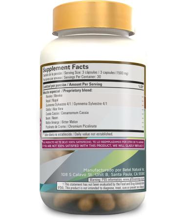Diabetel Capsules by Betel Natural - Soporte Natural para el Diabetel - 90 Capsules - Buy Online on GoSupps.com