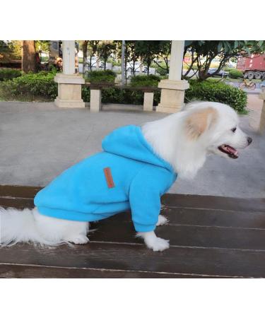 Hualisiji XXL Blue Hooded Sweater for Dogs - Lightweight & Soft Chihuahua Hoodie Warm Dog Sweatshirt for Easy Carrying - Buy Online on GoSupps.com