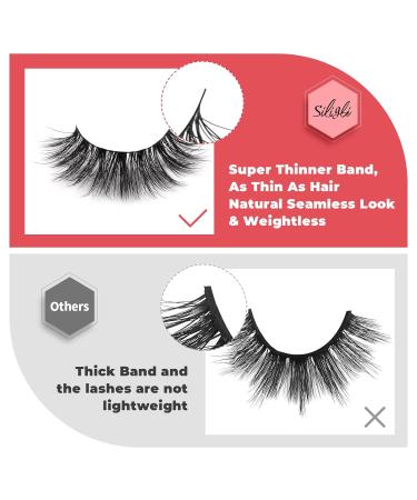 Siligli Fluffy 16mm Wispy False Eyelashes - Natural Look, Soft Full Lashes - Pack of 5 Pairs - Buy Online on GoSupps.com