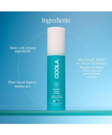 COOLA SunBlur Makeup Primer with SPF 50 Matte Finish Sets Makeup for 8 Hour Wear Dermatologist Tested Sunscreen Paraben Free Vegan 1.0 Fl Oz - Buy Online on GoSupps.com