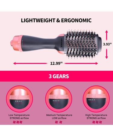 Hair Dryer Brush 4-in-1 Styling Tool | Black Ceramic & Nylon - ALCI Safety Plug | Shop Internationally - Buy Online on GoSupps.com