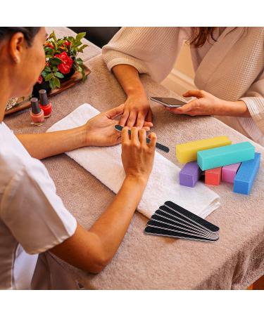 WLLHYF Nail Files and Buffers - 12Pcs 100/180 Grit Double Sided Nail Art Care Tools for Professional Manicure at Home and Salon - Buy Online on GoSupps.com