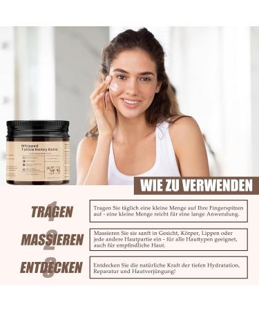 EONFAVE Rindertalg Skin Care Organic Tallow Face Cream GrassFed Beef Tallow Cream with Honey and Beeswax Deeply Caring for Dry Skin on Face & Body Fast Absorption & Not - Buy Online on GoSupps.com