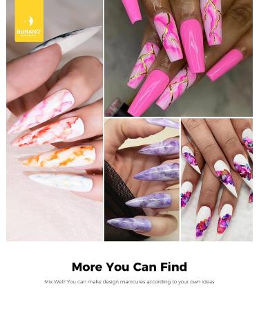 Burano Marble Nail Gel Polish - Blooming Marble Tints for DIY Nail Art (Black) - Buy Online on GoSupps.com