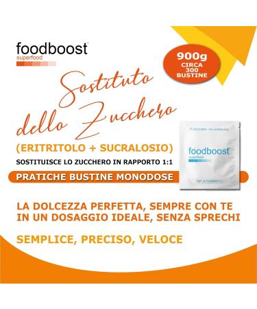 foodboost Sugar Substitute Erythrit + Sucralose 900 g approx 300 sachets in one dose natural 0 calories ratio 11 with sugar Keto diabetics gluten free - Buy Online on GoSupps.com
