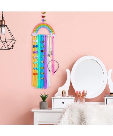FIOBEE Rainbow Hair Bows Holder & Unicorn Clips Organizer - Wall Hanging Baby Girls Room D cor - Buy Online on GoSupps.com