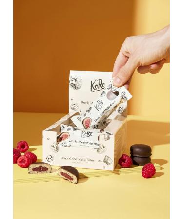 KoRo - Organic dark chocolate raspberry bites 12 x 2 x 20 g - With a fruity raspberry filling - Coated in dark chocolate - Vegan - Buy Online on GoSupps.com