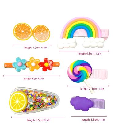 28-Piece Glitter Hair Clips Set for Girls - Cute Cartoon Hair Accessories & Flower Designs - Buy Online on GoSupps.com