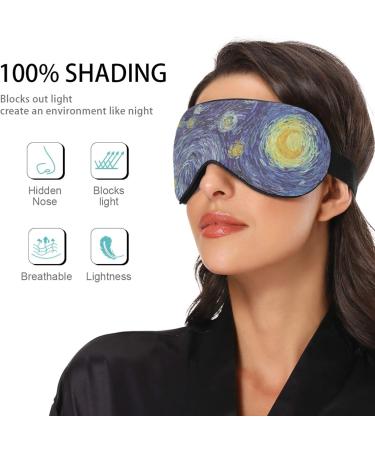Van Gogh Starry Sky Sleep Mask | 100% Blackout Eye Covers for Men Women & Kids | Best Contoured Sleeping Eyemask for Travel & Shift Work - Buy Online on GoSupps.com