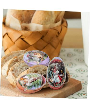VILLCASE 4pcs Box Easter Egg Candy Box Dinning Table Decor Easter Tin Festival Candy Case Cartoon Tea 11.5x7cm As Shown - Buy Online on GoSupps.com