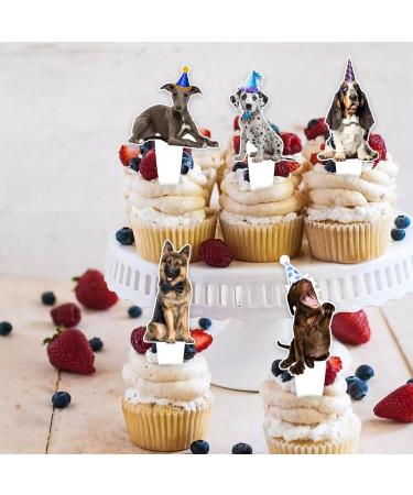 24pcs Dog Dessert Cupcake Topper Pick for Dog Pet Adoption Theme Decor Baby Shower Boys Girls Happy Birthday Party Decorations Supplies - Buy Online on GoSupps.com