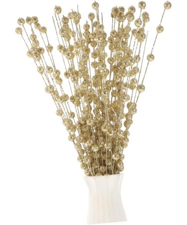 HOMSFOU 3 Bunches Imitation Golden Powder Berry Fake Christmas Picks Christmas Tree Decoration Sparkling Floral Sprays Artificial Berry Twig Stem Autumn Berry Picks Plastic Holly Vase - Buy Online on GoSupps.com