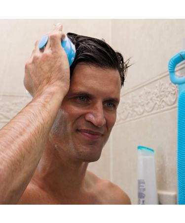 Ontel Shimmy Scrub Back and Body Scrubber with Silicone Scalp Brush - Exfoliate and Cleanse Your Skin Effortlessly - Buy Online on GoSupps.com