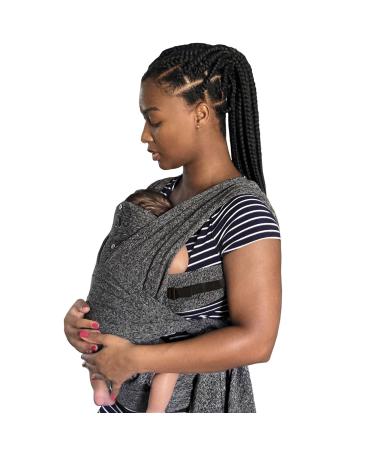 Boppy Baby Carrier - Adjustable ComfyFit, Heathered Gray, Hybrid Wrap with New Adjustable Arm Straps to Fit More Bodies, 3 Carrying Positions, 0m+ 8-35lbs, Soft Yoga-Inspired Fabric with Storage Pouch Adjustable ComfyFit Baby Carrier Heathered Gray