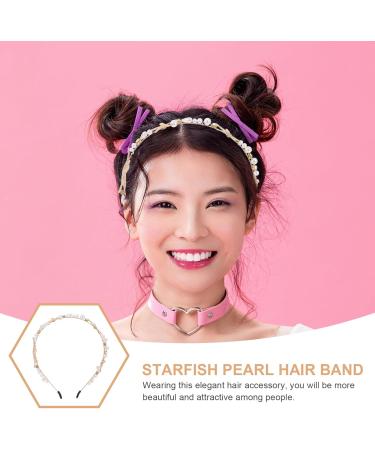 CRILSTYLEO 1pc Fashion Hair Hoop Headband Bridal Hair Sea Star Hair Hoop Hair Pearl - Buy Online on GoSupps.com