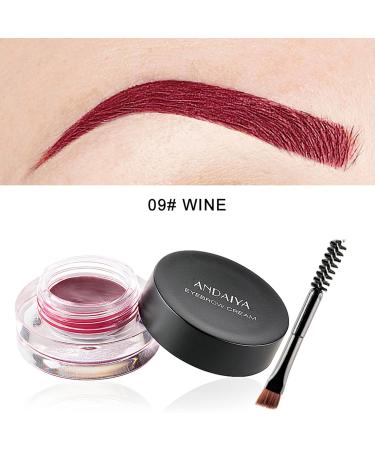 MAEPEOR 12 Colors Waterproof Eyebrow Pomade Gel | Long Lasting & Full-pigmented | Filling, Shaping & Tinting | Daily & Cosplay | 09 Wine - Buy Online on GoSupps.com