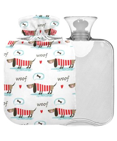 NAANLE DACKEL Dog heat bottle with reference transparent bag hot water bottle 2l large hot hot water bottle for bed handfoot heat pain relief heat and cold therapy