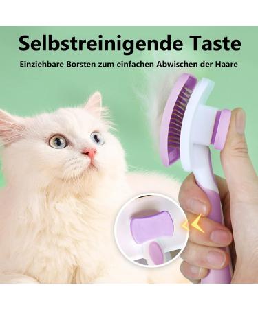 PHAVESAS Gro Pets Dog and Cat Self-Cleaning Brush | Best Pet Brush for Long and Short Hair - Purple Rosa Pink - Buy Online on GoSupps.com