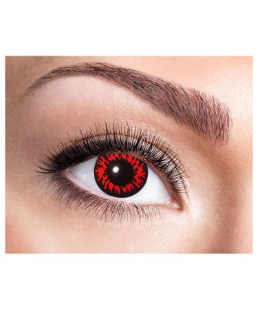 Eyecatcher 84065141-713 - Colored contact lenses 1 pair for 12 months red Halloween carnival carnival wolf red