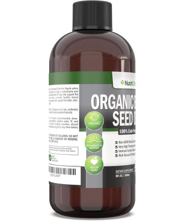 Organic Black Seed Oil - USDA Certified Organic Black Cumin Seed Oil Liquid High Thymoquinone Content Non-GMO and Cold-Pressed Rich Source of Omega-6 & Omega-9 Fatty Acids - 8 Oz - Buy Online on GoSupps.com