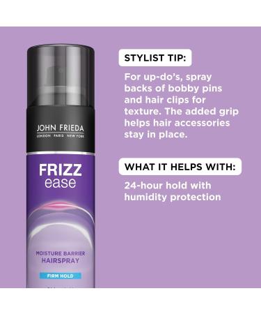 John Frieda Frizz Ease Moisture Barrier Hairspray Firm Hold Hairspray Seals Out Moisture with a Protective Barrier Blocks Frizz Protects Against Heat Long-Lasting Hold 2 Oz Pack of 12 Pack of 12 2 Fl Oz (Pack of 12) - Buy Online on GoSupps.com