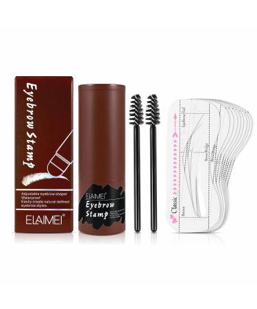 Long Lasting & Waterproof Eyebrow Stamp Stencil Kit with 10 Reusable Stencils - Medium Brown - Buy Online on GoSupps.com