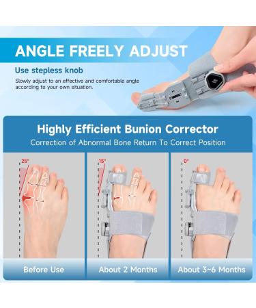 Premium Bunion Corrector for Women & Men - Adjustable Big Toe Brace with Gel Separators for Pain Relief - Universal Left & Right Foot Support (Grey - Buy Online on GoSupps.com