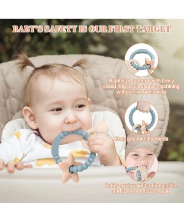 ClDy Bite Ring for Babies - BPA-Free Silicone Teether & Baby Biting Toy | Ocean Blue | Soothing & Massaging for Gums from 3 Months - Buy Online on GoSupps.com
