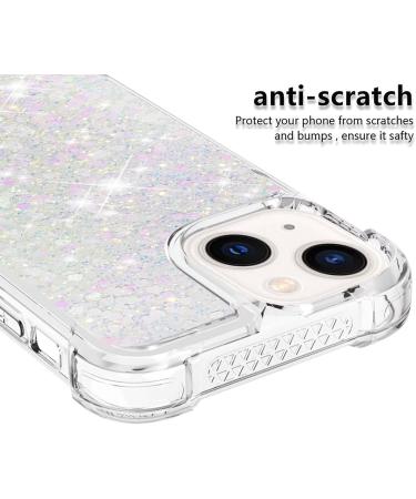 Tivenfezk Nadoli Glitter Drive Sand Shell for iPhone 15 Plus - Silicone Shockproof TPU Bumper Case | Liquid Quicksand Transparent Cover in White & Pink - Buy Online on GoSupps.com