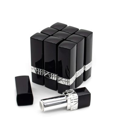 AUEAR  10 Pack Black Empty Lipstick Tubes DIY Lipsticks Lip Balm Empty Container Square Tube Empty Lipstick Tube with Lid Cap (Style B) 10 Count (Pack of 1) Style B