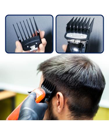 Wahl Professional Hair Clipper Guards Set - 8 Pcs Hair Cutting Guide Combs with Metal Clip (Black) - Buy Online on GoSupps.com