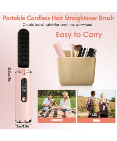 Buy Portable Cordless Hair Straightener Brush - Travel-Friendly Anti-Scald 4 Temp Settings USB Rechargeable for Women - Shop Internationally - Buy Online on GoSupps.com