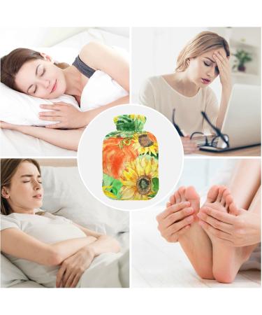 Buy 2L Pumpkin Sunflower Hot Water Bottle with Cover Pain Relief & Bed Warmer Ideal for Warming Hands & Feet International Shipping Available - Buy Online on GoSupps.com
