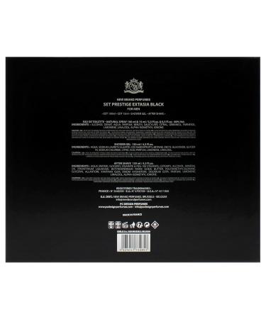 New Brand Prestige Extasia Black for Men - 4 Pc Gift Set 3.3oz EDT Spray 4.3oz Shower Gel 4.3oz After Shave 0.67oz EDT Spray - Buy Online on GoSupps.com