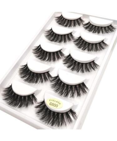 Scala 5 Pairs 3D Handmade Cotton Stalk Water Mink Cross Messy Mink Eye Lashes False Eyelashes 6 Styles to Choose (G800)